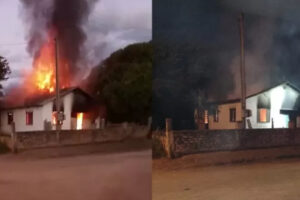 Incendio destrói casa no Banhado do Colégio