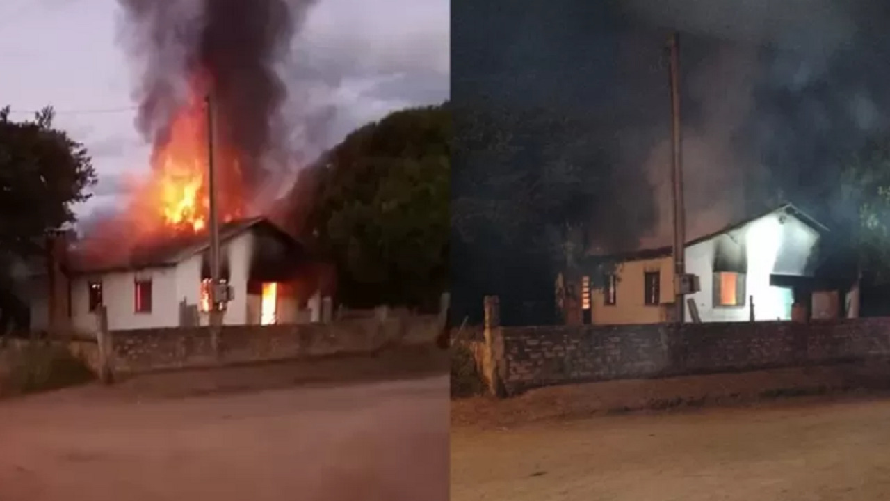 Incendio destrói casa no Banhado do Colégio