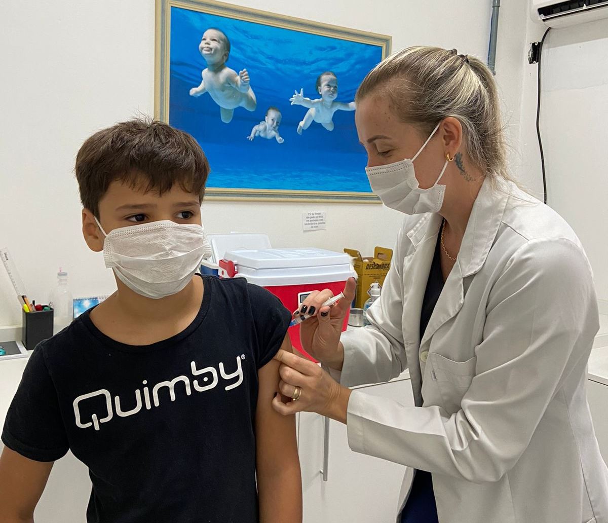 Vacinação de crianças em Camaquã