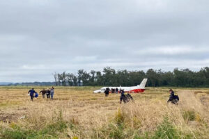 Avião de pequeno porte caiu em lavoura de arroz