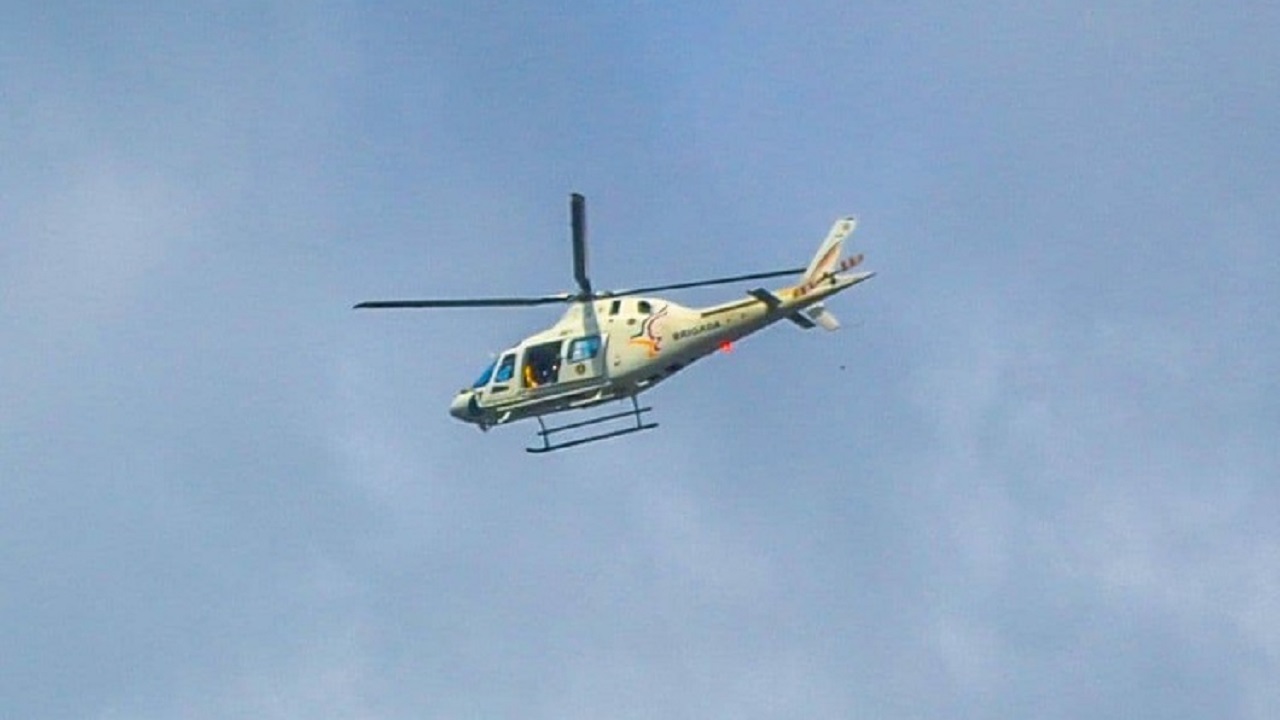 Helicóptero da BM fornece apoio aéreo