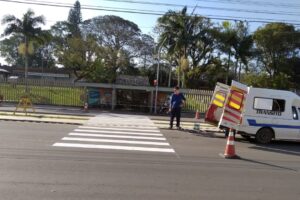 Divisão de Trânsito revitalizou faixas de pedestres na Loureiro