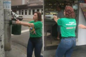 Carla Zambelli saca e aponta arma para homem na rua