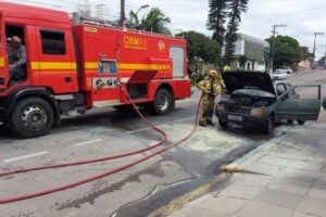 Incêndio destrói parte de carro no Centro de Camaquã (5)