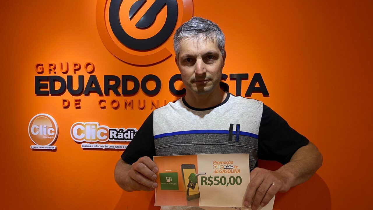 Marco Antônio da Silva Marins leva vale-gasolina da ClicRádio e Postos Wingert